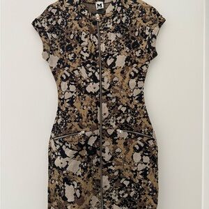 Missoni Metallic Knit Zip Front Dress